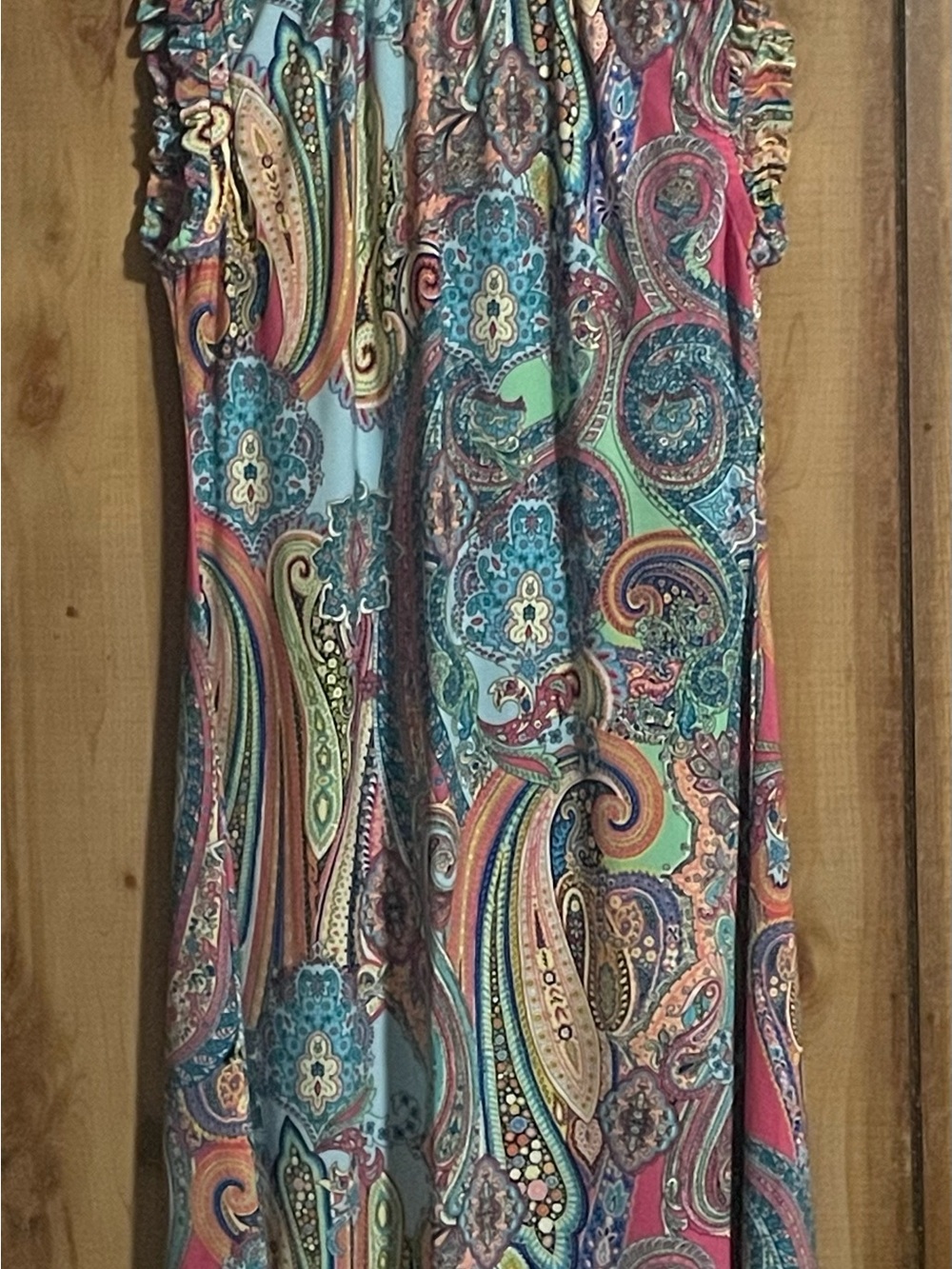 Tommy Hilfiger Multicolor Paisley Maxi Dress with high collar
